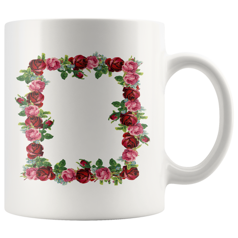 White 11oz Mug - Template - roses 20190225