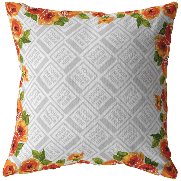 test personalized pillow - orange flower