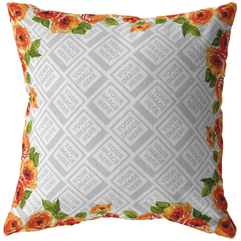 test personalized pillow - orange flower