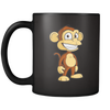 test black mug - monkey sign