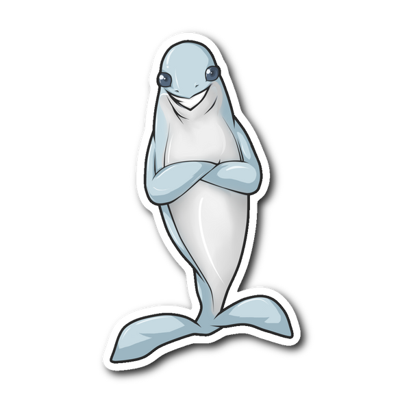 test sticker - sassy dolphin
