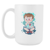 boy on white mug