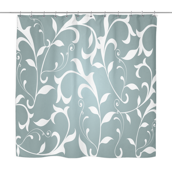White & Green shower curtain