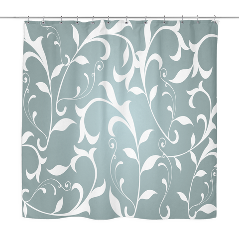 White & Green shower curtain