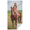 test towel - girl on horse