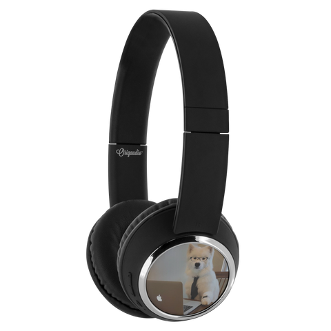 test headphones - beebop - business dog