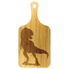 test cutting board with handle - dino