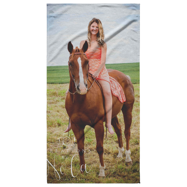 test beach towel - girl on horse
