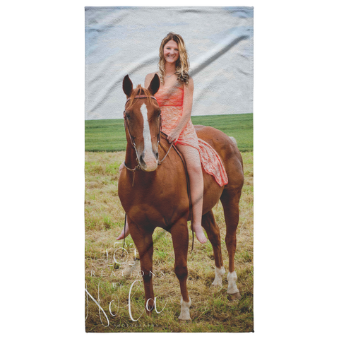 test beach towel - girl on horse