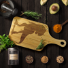 test cutting board with handle - dino