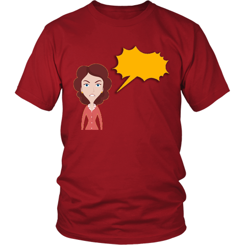 test shirt - woman talking