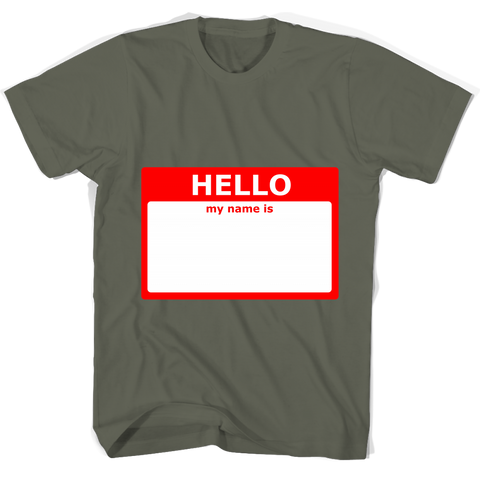 test shirt - hello my name is