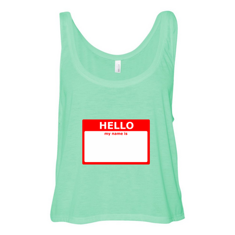 test - hello my name crop top