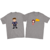 test couples shirt - angry cartoons - 3/4 double