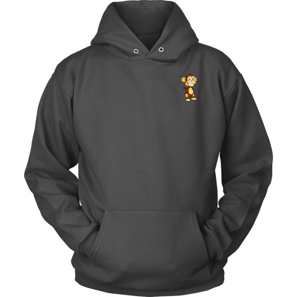 test shirt - left chest monkey, half back sign