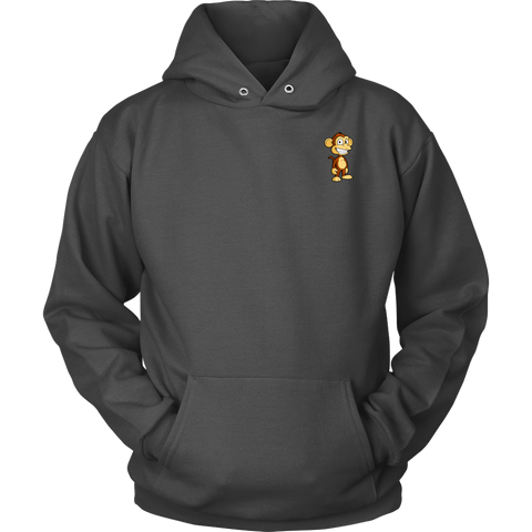 test shirt - left chest monkey, half back sign