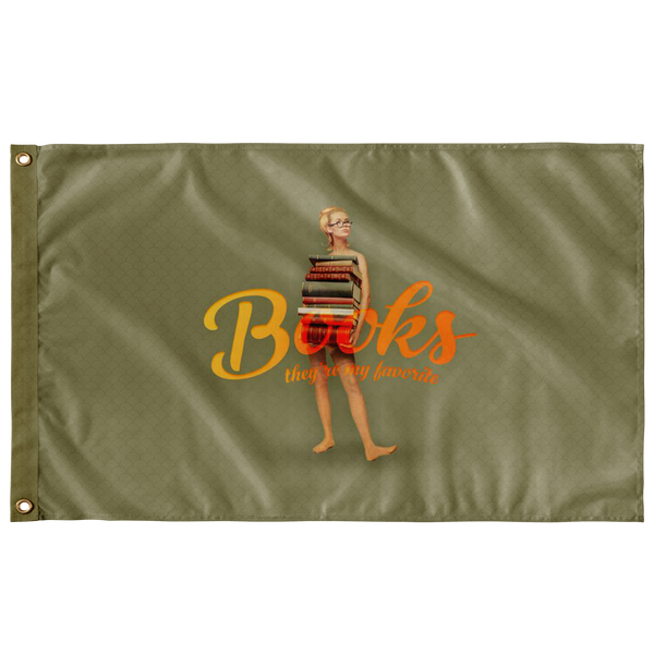 test wall flag - books