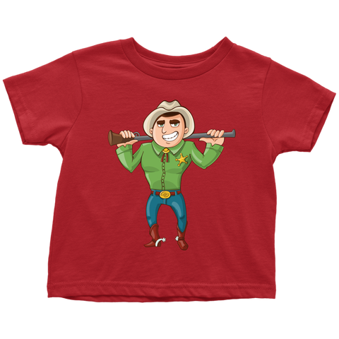 test shirt - cowboy red green